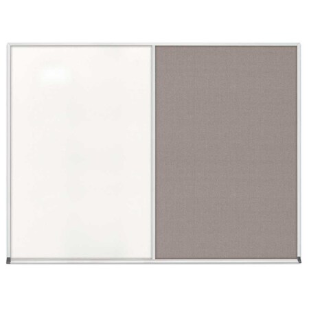 United Visual Products Triple Door Radius Corkboard, 72"x36", Bla, UV7005RC-BLACK-SURF UV7005RC-BLACK-SURF